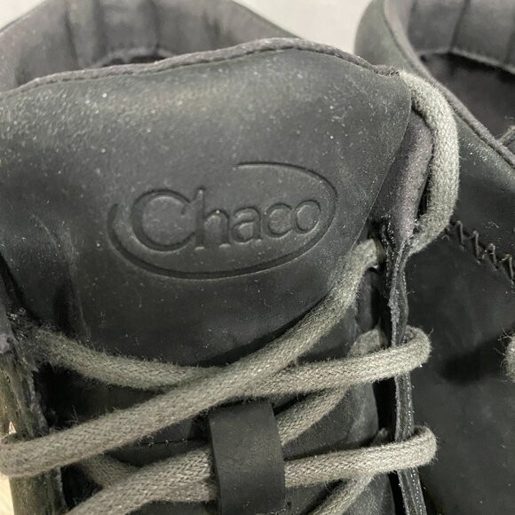 Chaco Black Leather Mid Boots Men’s 9.5 | Casual Outdoor Comfort Lace Up - Picture 2 of 9